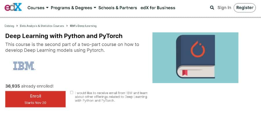 Deep Learning with Python and PyTorch (edX)
