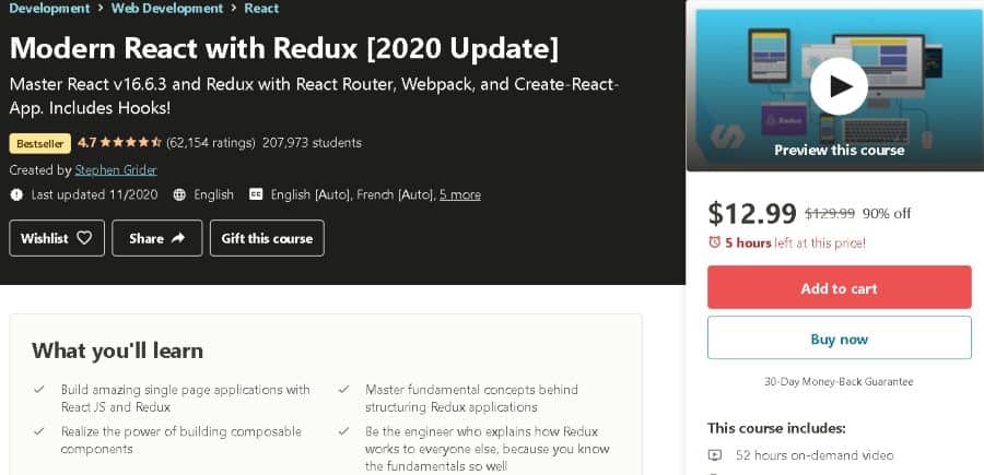 6. Modern React with Redux [2020 Update] (Udemy)