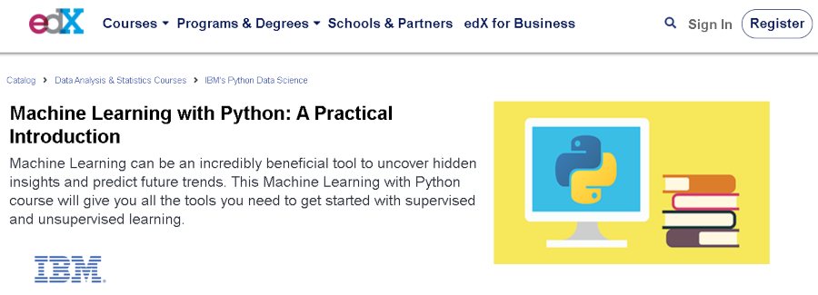 7. Machine Learning with Python A Practical Introduction (edX)