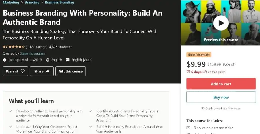 8. Business Branding With Personality Build An Authentic Brand (Udemy)