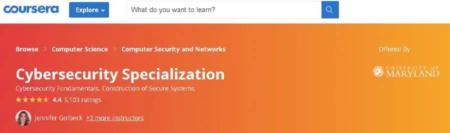 8. Cybersecurity Specialization (Coursera)