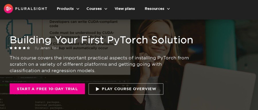 building Your First PyTorch Solution (Pluralsight)