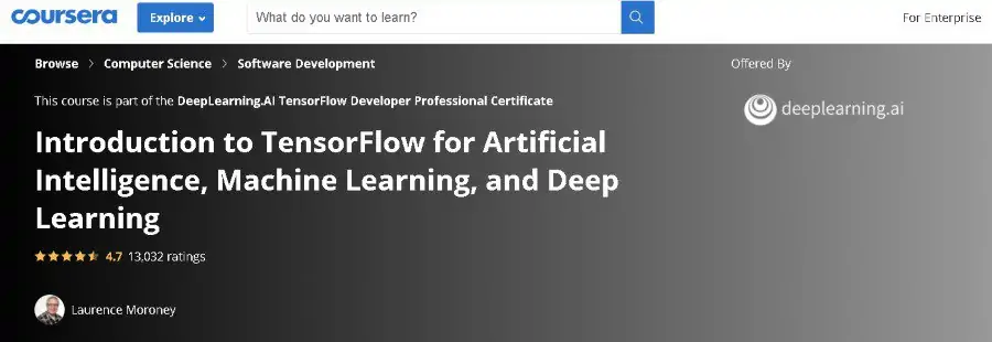 9. Introduction to TensorFlow for Artificial Intelligence, Machine Learning, and Deep Learning (Coursera)