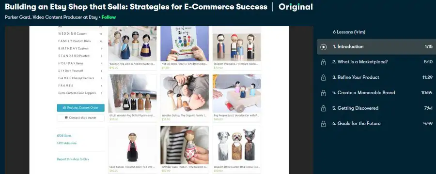 1. Building an Etsy Shop that Sells Strategies for E-Commerce Success (Skillshare)