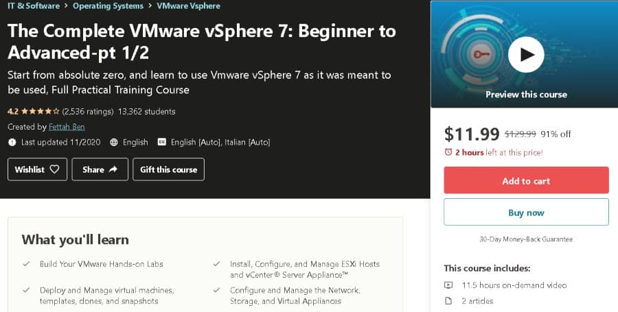 11. The Complete VMware vSphere 7 Beginner to Advanced-pt ½ (Udemy)