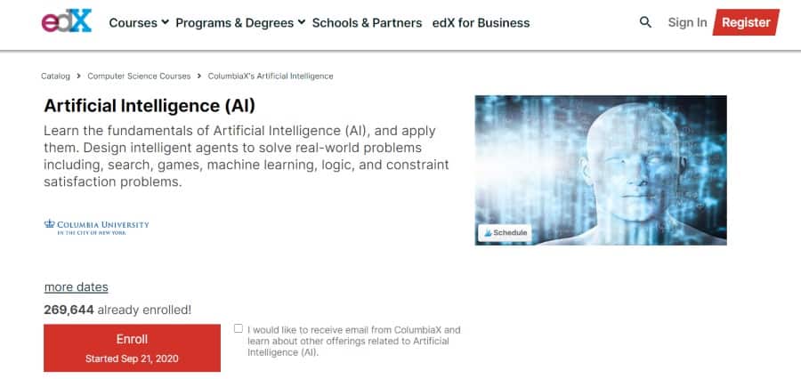 3. Artificial Intelligence – AI (edX)