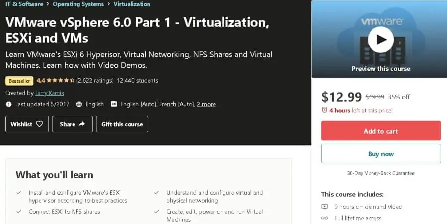 3. VMware vSphere 6.0 Part 1 - Virtualization, ESXi and VMs (Udemy)