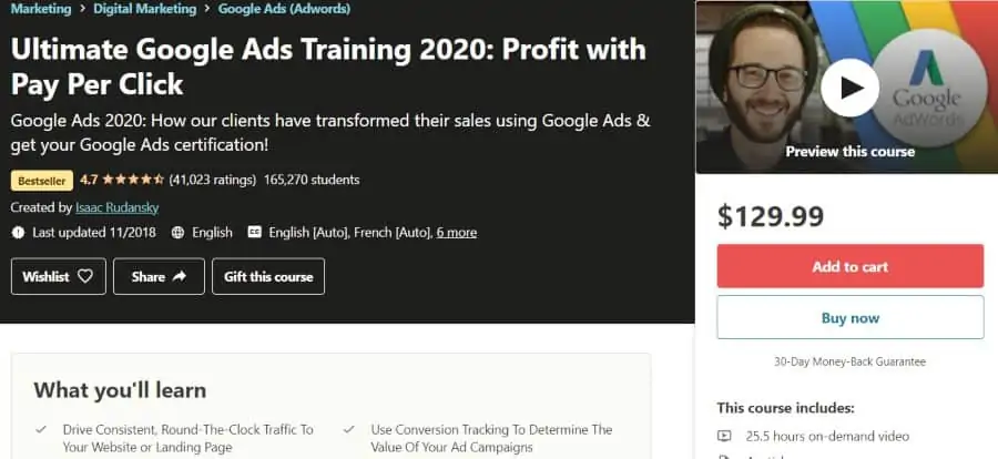 4. Ultimate Google Ads Training 2020 Profit with Pay Per Click (Udemy)