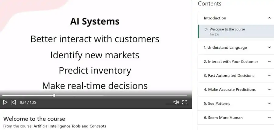 6. Artificial Intelligence Tools and Concepts (LinkedIn Learning)