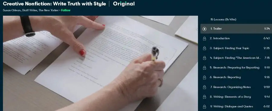 6. Creative Nonfiction Write Truth with Style (SkillShare)