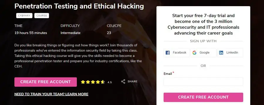 6. Penetration Testing and Ethical Hacking (Cybrary)