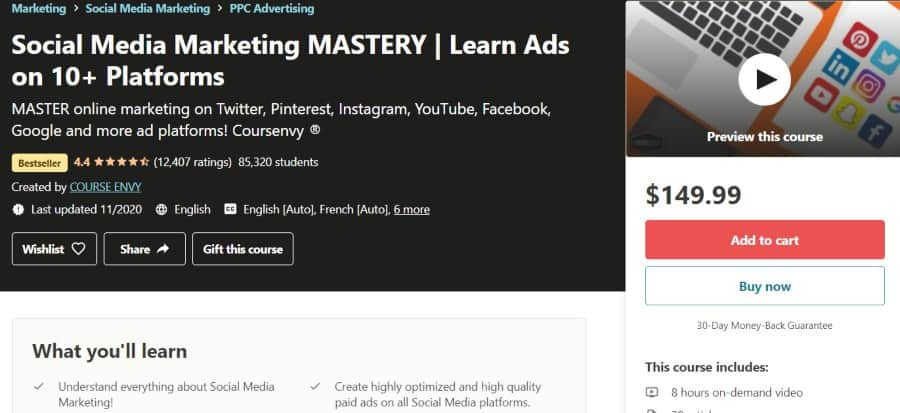 8. Social Media Marketing MASTERY _ Learn Ads on 10+ Platforms (Udemy)