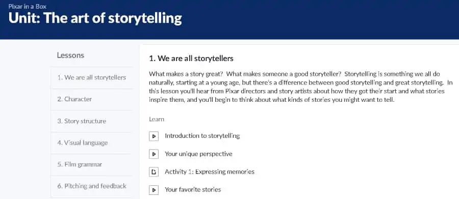 8. The Art of Storytelling (Khan Academy)