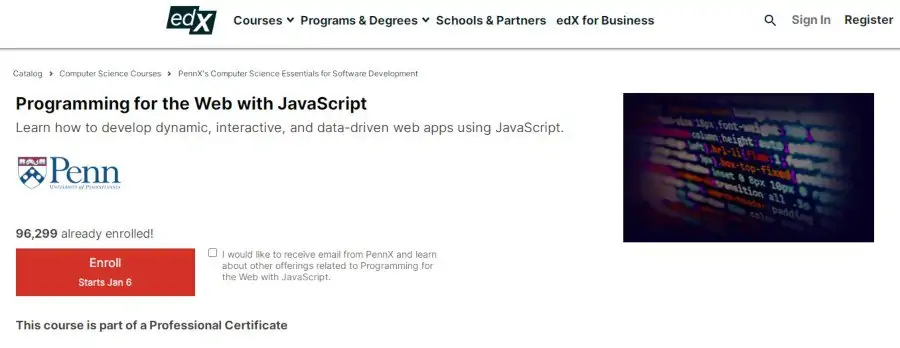 10. Programming for the Web with JavaScript (edX)
