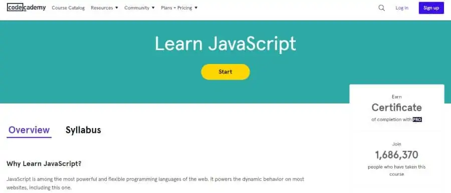 12. Learn JavaScript (Codecademy)