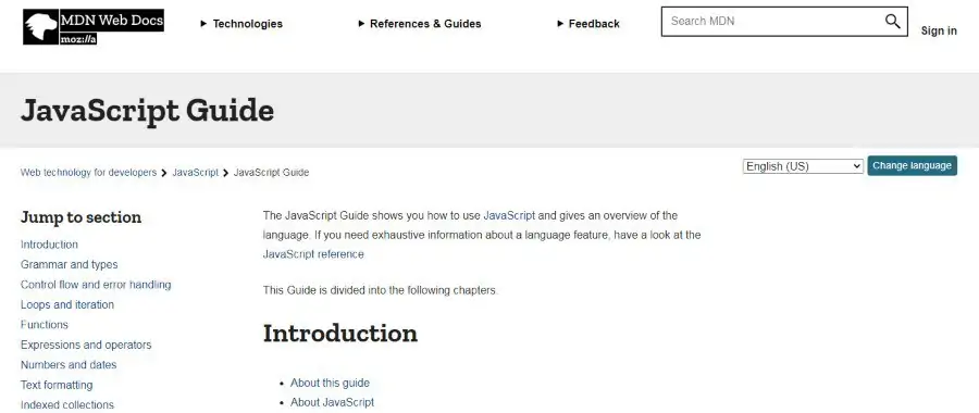 14. JavaScript Guide (Mozilla Developer Network)