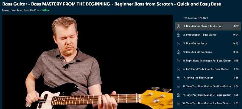 Bass Guitar - Bass MASTERY FROM THE BEGINNING - Beginner Bass from Scratch - Quick and Easy Bass (Skillshare)