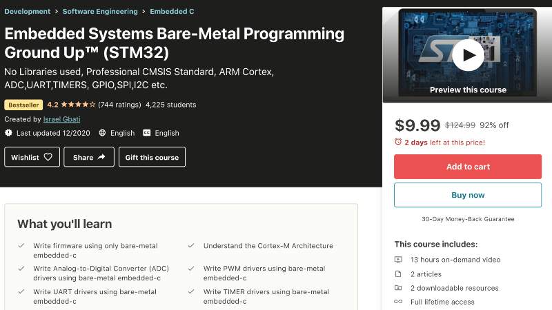 Embedded Systems Bare-Metal Programming Ground Up™ (STM32) (Udemy)