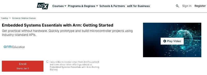 Embedded Systems Essentials with Arm: Getting Started (edX)