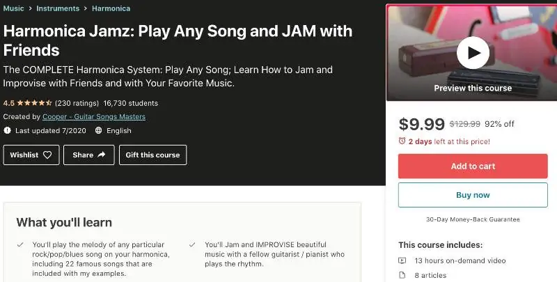 Harmonica Jamz: Play Any Song and JAM with Friends (Udemy)