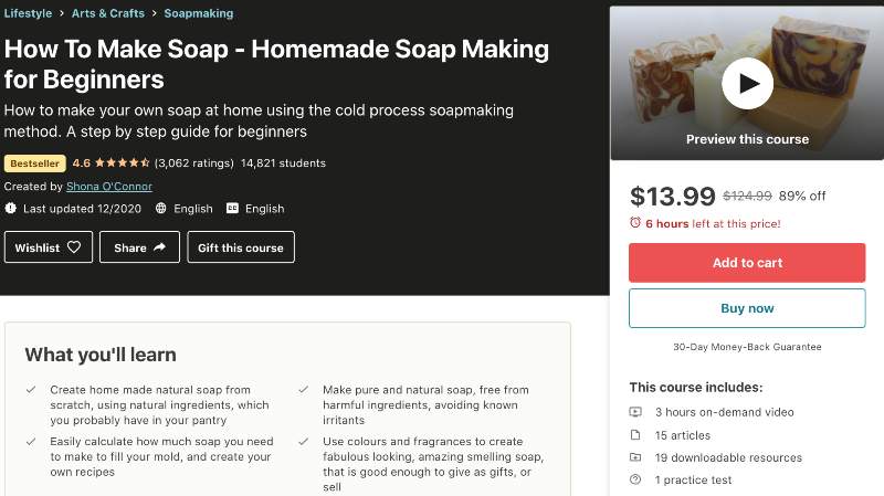 How To Make Soap - Homemade Soap Making for Beginners (Udemy)