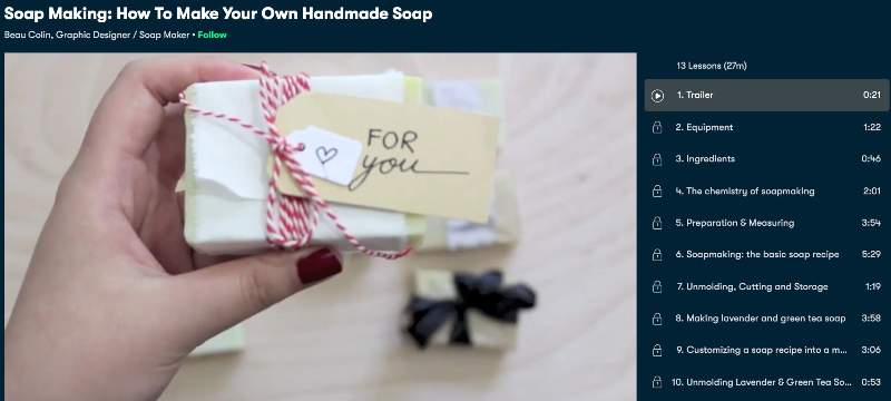 Soap Making: How To Make Your Own Handmade Soap (Skillshare)