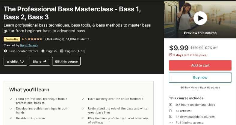 The Professional Bass Masterclass - Bass 1, Bass 2, Bass 3 (Udemy)