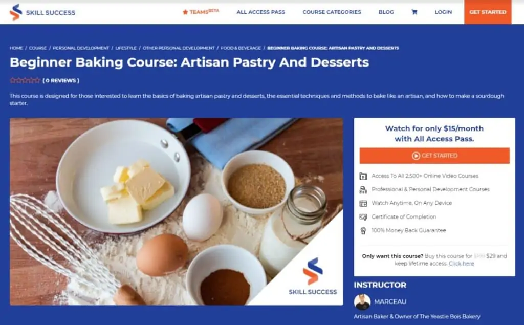 Beginner Baking Course: Artisan Pastry And Desserts (Skill Success)