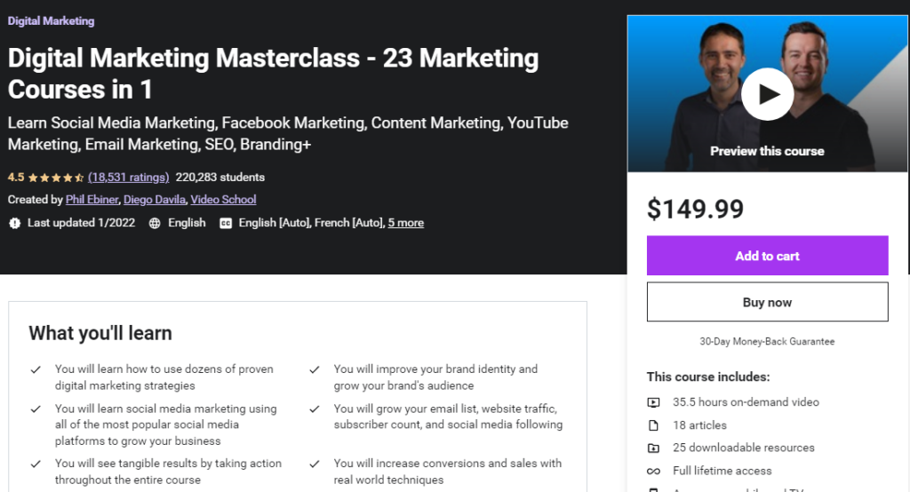 Digital Marketing Masterclass - 23 Courses in 1 (Udemy)