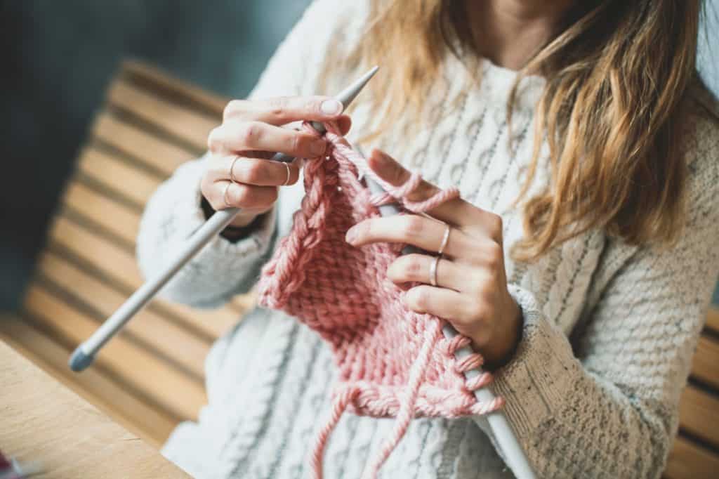 winter hobbies - knitting